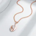 Kinel-collar con colgante de Color oro rosa 585, accesorios simples y brillantes de circón Natural, joyería fina para boda nupcial 5