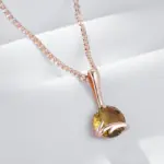 Kinel-collar con colgante de Color oro rosa 585, Simple, para mujer, circonita Natural marrón, joyería de boda para novia de alta calidad 4