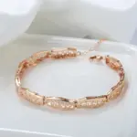 Kinel-pulsera de oro rosa 585 para mujer, brazalete de lujo con circonita Natural, joyería fina Vintage para boda, novedad de 2022 5
