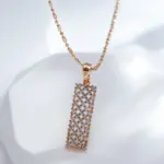Kinel nuevo collar con colgante cuadrado de circón Natural completo moda 585 Color oro rosa collar diario para mujer joyería fina de alta calidad 4