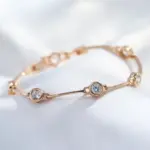 Kinel-pulsera Simple de Color oro rosa 585, tendencia de lujo, circonita Natural, joyería fina diaria para boda y novia, novedad de 2023 3