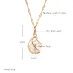Kinel-collar con colgante de oro rosa 585 de lujo para mujer, joyería de boda nupcial con perlas huecas geométricas únicas, regalo de uso diario 2