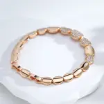 Kinel-pulsera de eslabones ovalados de oro rosa 585, pulseras finas de lujo con circonita Natural para uso diario, joyería étnica de boda 5