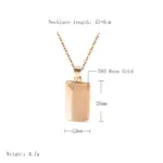 Kinel-collar con colgante brillante para mujer, colgante cuadrado Simple de Color oro rosa 585, joyería fina diaria de alta calidad 2