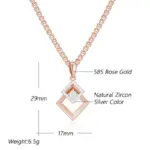 Kinel moda novedosa 585 collar con colgante de mezcla de colores oro rosa y plata para mujer accesorios de circón Natural brillante joyería fina diaria 2