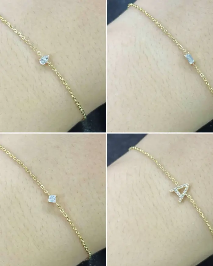 Pulseras de Moissanita con Certificación GRA D VVS1 de KNOBSPIN para Mujer, 14-20 cm, Elegantes y Combinables, Chapadas en Plata de Ley s925 y Oro de 18k 2