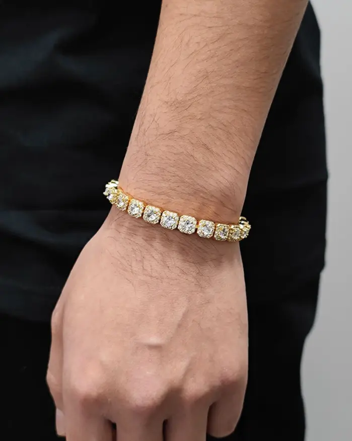 KNOBSPIN-pulsera de tenis de moissanita, Original, chapada en plata de ley s925, oro blanco de 18k con pulseras GRA para mujer y hombre 2