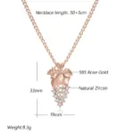 Kienl-collar con colgante grande de circonita Natural brillante para mujer, colgante de uva de cristal de Color oro rosa 585, joyería Vintage diaria 2