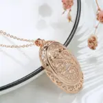 Kinel-collar con colgante grande para mujer, Color oro rosa 585, flores huecas a la moda, accesorios de circón Natural, joyería diaria 5