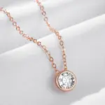 Kinel-collar con colgante de circón Natural para mujer, abalorios redondos simples de Color oro rosa 585, joyería fina diaria de alta calidad 5