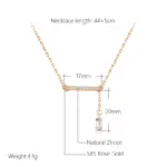 Kinel-collar con colgante cuadrado de circón Natural para mujer, joyería fina diaria de alta calidad, Color oro rosa, 585 2