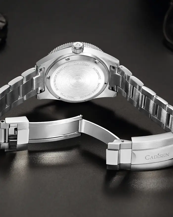 CADISEN, nuevo reloj de buceo para hombre de 38mm, reloj japonés 8215, mecánico automático, cristal de zafiro, fecha luminosa, 100M, reloj de pulsera resistente al agua para hombre 2