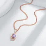 Kinel-collar con colgante de circón Natural púrpura brillante para mujer, moda 585, Color oro rosa, joyería Vintage para fiesta diaria 5