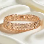 Pulsera de Eslabones Únicos Kinel, Tendencia Actual, Color Oro Rosa 585, para Mujer, Joyería Fina de Lujo, Estilo Étnico, para Novia, Boda, Uso Diario, Novedad 2026 4