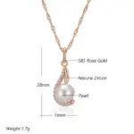 Kinel-collar con colgante de perlas geométricas para mujer, Color oro rosa 585, joyería fina diaria, 2024 2