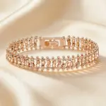 Kinel Pulsera de Eslabones Únicos en Oro Rosa 585, Tendencia Actual, para Mujer, Joyería Fina de Lujo, Estilo Étnico, para Novia, Boda o Uso Diario, Novedad 2026 3