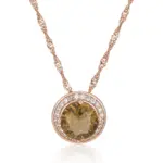 Kinel-pendientes redondos de circonita Natural marrón claro para mujer, aretes sencillos en inglés, Color oro rosa 585, joyería diaria de alta calidad 6