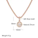 Kienl-collar con colgante de Color oro rosa 585, accesorios de circonita Natural oscilante a la moda, joyería diaria de alta calidad 2