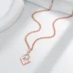 Kinel moda novedosa 585 collar con colgante de mezcla de colores oro rosa y plata para mujer accesorios de circón Natural brillante joyería fina diaria 5