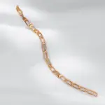 Kinel-pulsera de eslabones cuadrados a la moda para mujer, de lujo, Color oro rosa 585, con circón Natural, joyería étnica para boda, joyería fina para uso diario 4