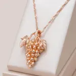 Kienl-collar con colgante grande de uva brillante para mujer, moda novedosa, único, Color oro rosa 585, regalo de joyería Vintage fino para uso diario 1
