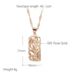 Kinel-collar Vintage con colgante de flor hueca para mujer, Color oro rosa, étnico bohemio, boda, joyería diaria, 585 2