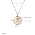 Kinel-collar con colgante de flor de cristal para mujer, circonita Natural brillante, inusual, creativo, diario, joyería fina, Color oro rosa 585 2