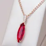 Kinel-collar con colgante de cristal gris ovalado para mujer, Color oro rosa 585, con circón Natural, joyería fina diaria de alta calidad 1