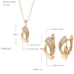 Kinel, tendencia novedosa, pendientes colgantes brillantes, conjuntos de collar, oro rosa 585, geometría Simple, circonita Natural, conjuntos de joyería fina diaria para mujer 2
