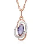 Kinel inusual brillante púrpura colgante de circón Natural collar para mujer de lujo 585 Color oro rosa boda fiesta joyería fina diaria 6