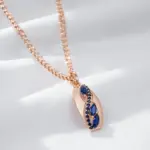 Kinel-collar con colgante de circonita Natural para mujer, rombos brillantes, azul, moda 585, Color oro rosa, joyería Vintage fina diaria 5