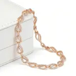 Pulsera Kinel Hot 585 de oro rosa con diseño geométrico de corazón para mujer, circonita natural, moderna, para uso diario, regalos para fiestas, joyería de boda 5