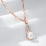 Kinel-collar con colgante de mezcla de colores para mujer, oro rosa 585, plata, colgante de perla geométrica única, joyería de boda 2024 4