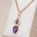 Kinel-collar con colgante largo de circonita Natural para mujer, accesorios de Color oro rosa 585, joyería diaria para boda 1