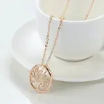 Kinel-collar con colgante de árbol de la suerte para mujer, Color oro rosa 585, colgante de circón Natural a la moda, joyería Vintage fina diaria 3
