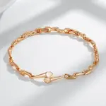 Kinel-pulsera geométrica de Color oro rosa para mujer, moda 585, Metal brillante de lujo, joyería fina diaria para boda y novia, novedad de 2023 3