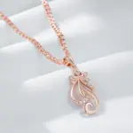 Kinel-collar con colgante de flor de circón Natural brillante para mujer, joyería de Boda nupcial étnica de Color oro rosa 585, moda 4