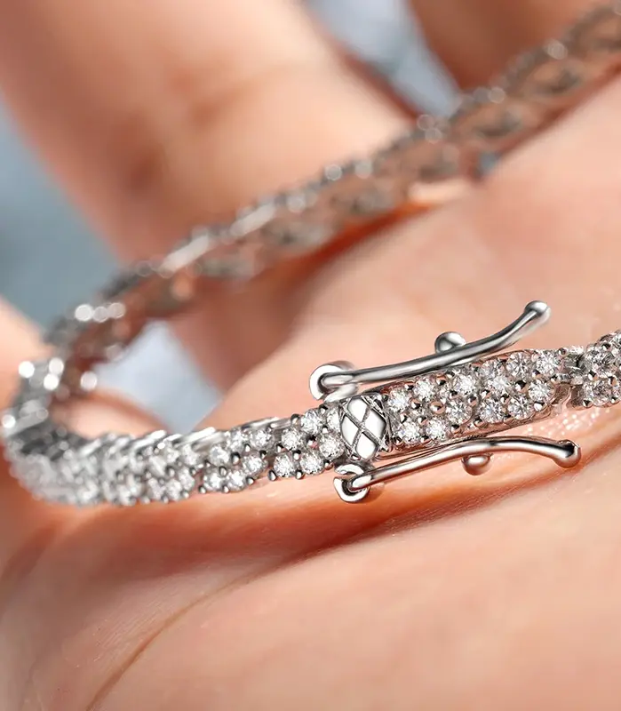 KNOBSPIN-pulseras de tenis de moissanita con certificado GRA para hombre y mujer, brazaletes de plata brillante S925 para fiesta y boda, regalos de joyería 2