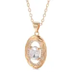 Kinel-Colgante de circón Natural con flores huecas para mujer, collar de Color oro rosa, joyería fina diaria, 585 6