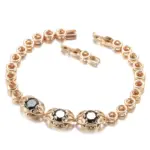 Kinel-pulsera étnica de circón Natural para mujer, brazalete de lujo, oro rosa 585, joyería fina Vintage para boda, novedad de 2021 1