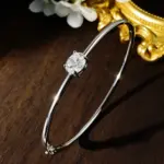 KNOBSPIN-brazaletes de moissanita de corte ovalado de 2 quilates, pulsera delicada con certificado GRA de plata sólida s925 con diamantes elegantes para mujer, regalo de joyería fina 2