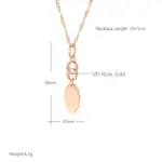 Kinel-collar con colgante brillante para mujer, aretes geométricos simples de oro rosa 585, joyería fina diaria de alta calidad 2