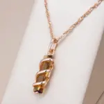 Kinel-collar con colgante de circonita Natural para mujer, Color marrón claro, Cuadrado Simple, Color oro rosa 585, joyería diaria de alta calidad 1