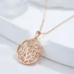 Kinel-collar con colgante de flor de cristal para mujer, circonita Natural brillante, inusual, creativo, diario, joyería fina, Color oro rosa 585 6