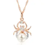 Kinel-collar con colgante de perla de araña Punk para mujer, moda 585, oro rosa, plata, mezcla de colores, colgante de fiesta, joyería fina diaria 6