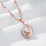 Kinel-collar con colgante de Color oro rosa 585, accesorios simples y brillantes de circón Natural, joyería fina para boda nupcial 4