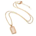 Kinel-collar con colgante brillante para mujer, colgante cuadrado Simple de Color oro rosa 585, joyería fina diaria de alta calidad 6