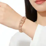 Kinel Hot 585, pulsera con accesorios cuadrados de circón Natural de Color oro rosa para mujer, joyería fina étnica de lujo para novia, joyería fina para uso diario 3