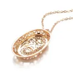 Kinel-collar con colgante grande para mujer, Color oro rosa 585, flores huecas a la moda, accesorios de circón Natural, joyería diaria 4