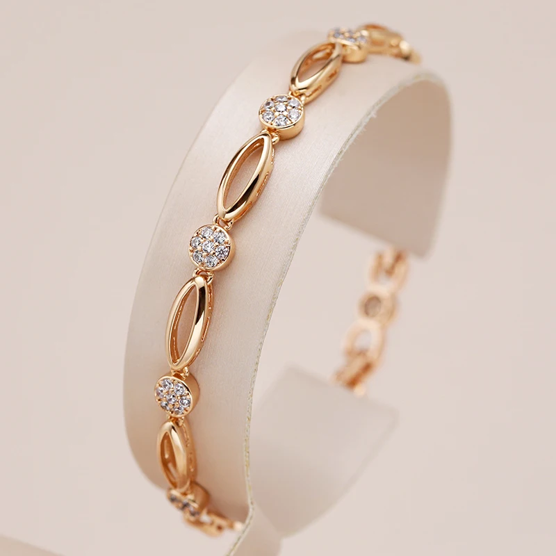 Kinel tendencia novedosa Simple 585 pulsera de Color oro rosa para mujer circón Natural de lujo novia boda joyería fina diaria 2023 nuevo 1 Kinel tendencia novedosa Simple 585 pulsera de Color oro rosa para mujer circón Natural de lujo novia boda joyería fina diaria 2023 nuevo 1